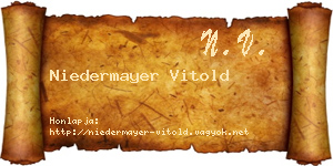 Niedermayer Vitold névjegykártya